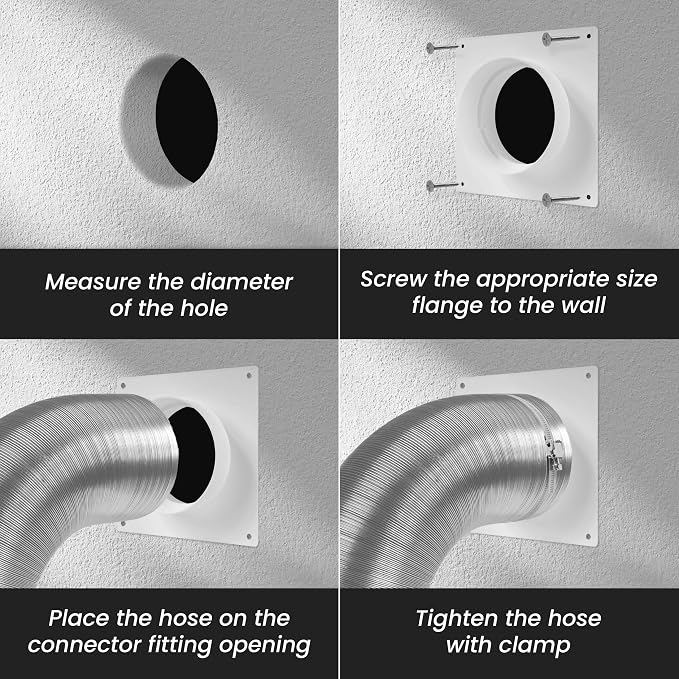 Repa Market 4 Inch Duct Connector Flange – Plastic Round Male Fit Vent Pipe - Image 4