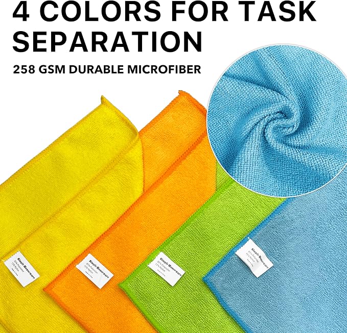 Simple Houseware Microfiber Cleaning Cloth 20 Pack, 4 Colors - Image 3