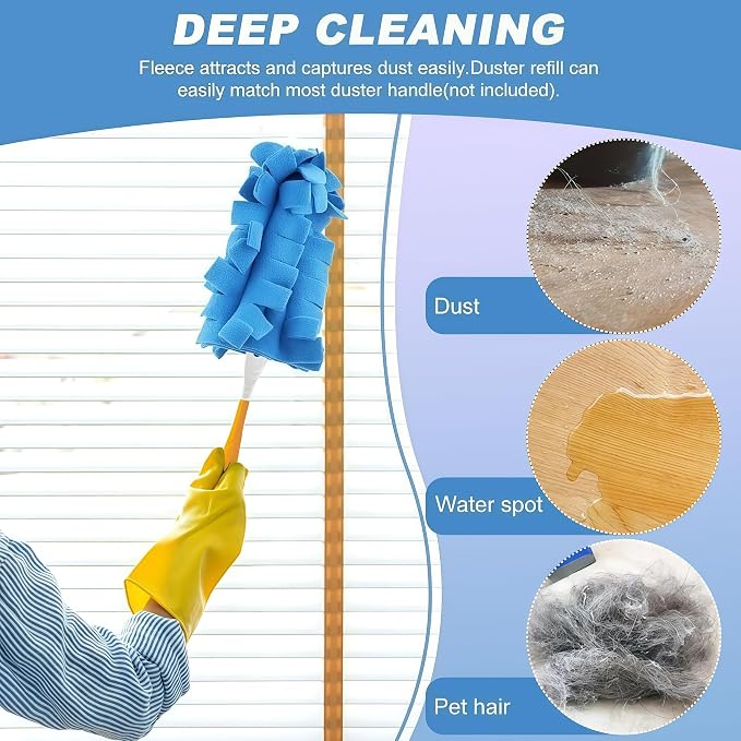5 PCS Microfiber Duster Refill Reusable, Washable Cleaning Pads, 360 Cleaning - Image 4