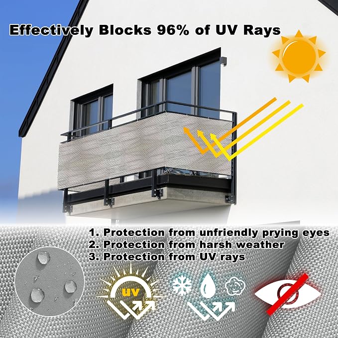 Privacy Screen 2.5' x 29.5' Durable and UV Resistant Garden Fence, Easy - Image 4
