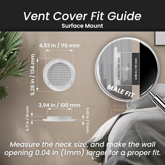 Repa Market 4 Inch White Round Air Vent Cover - Image 2