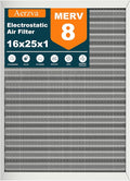 16x25x1 Reusable Air Filter, MERV 8, Permanent Electrostatic Air Filter by Aerzva