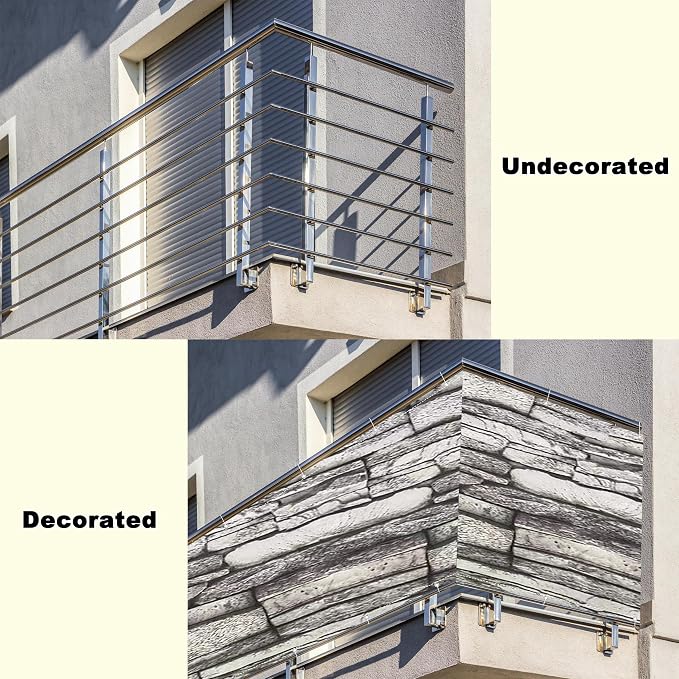 Balcony Privacy Screen 4.6' x 13.1' Durable UV-Resistant Outdoor Dog Fence - Image 8