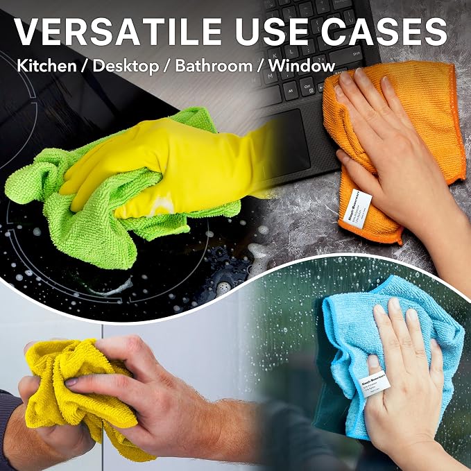 Simple Houseware Microfiber Cleaning Cloth 20 Pack, 4 Colors - Image 7