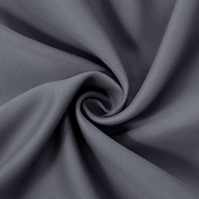 LEMOMO Blackout Curtains 42 x 95 inch/Dark Grey Curtains Set of 2 Panels/Thermal Insulated Room Darkening Bedroom Curtains