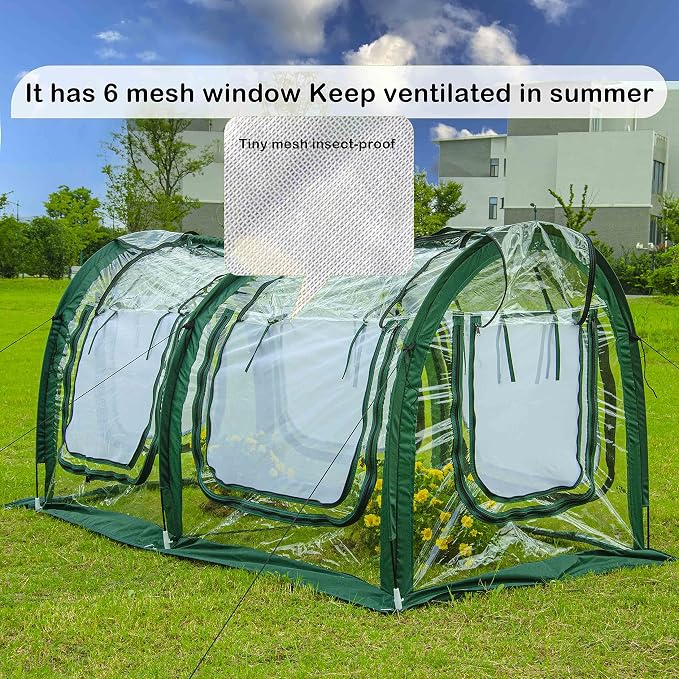 Poray Pop Up Tunnel Greenhouse Tent, Portable 78.8''Long Greenhouse Gardening - Image 9