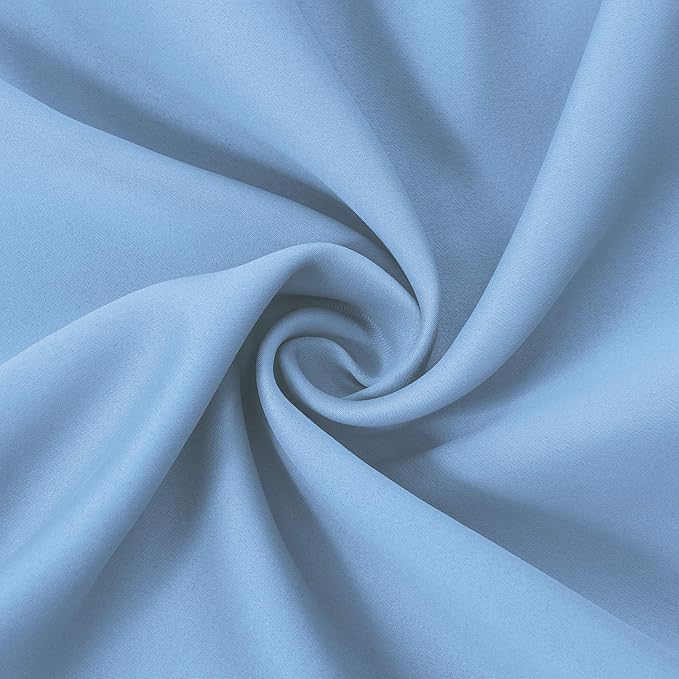 LEMOMO Sky Blue Blackout Curtains/38 x 54 Inch/Set of 2 Panels Thermal Insulated Room Darkening Curtains for Bedroom